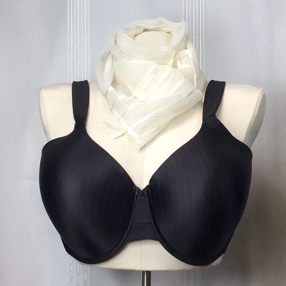 🖤 Playtex Secrets Black Perfectly Smooth Fit BRA Adjustable Wide Straps - Picture 1 of 13